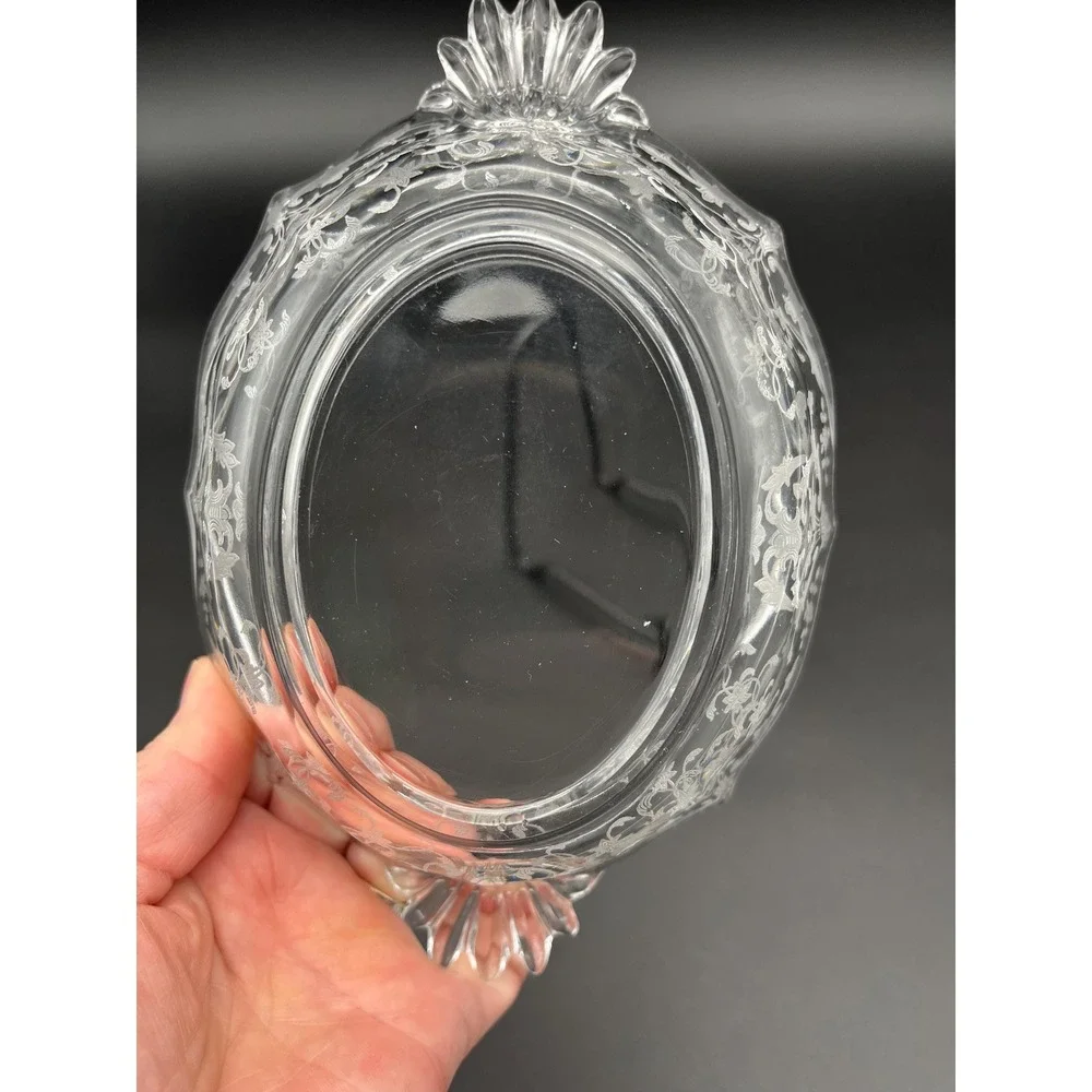Fostoria Baroque Shape Sauce Bowl Meadow Rose Crystal